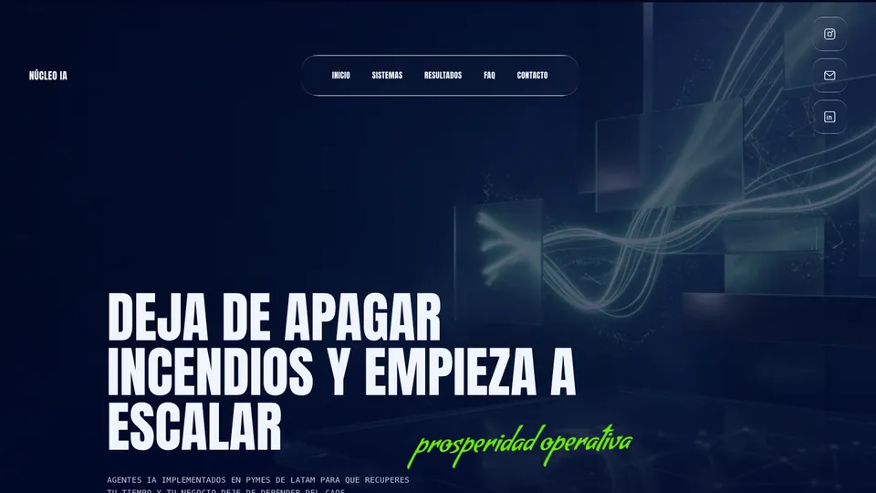 Portada de la landing de Núcleo IA