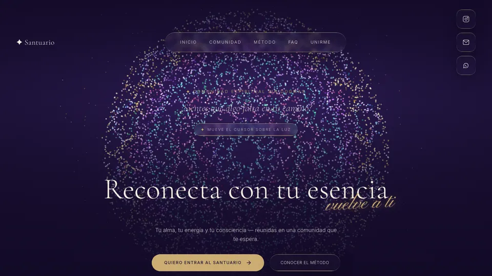 Portada de la landing de Santuario de Bienestar
