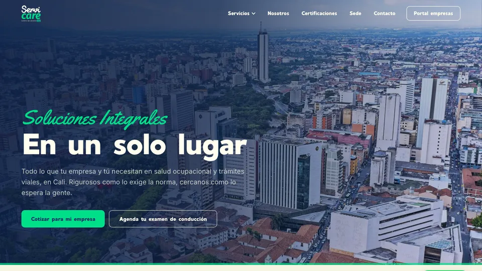 Portada del sitio de Servicare